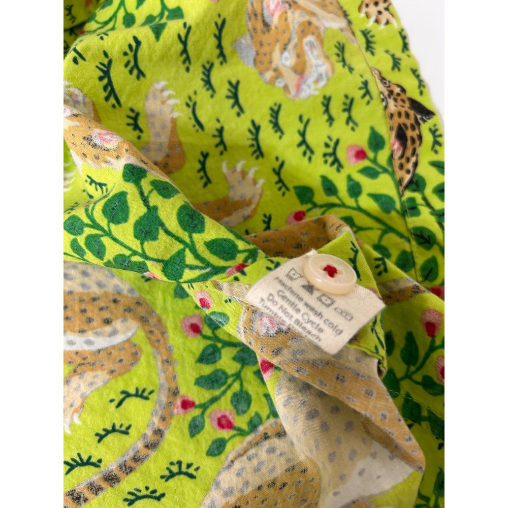 Printfresh Womens size M Organic Leopard Print Pajama Top Short Sleeve Cotton a1 - Picture 4 of 8